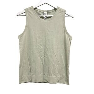 Athleta Momentum Tank Top Womens Small Sage Green Perforated Seamless Activewear